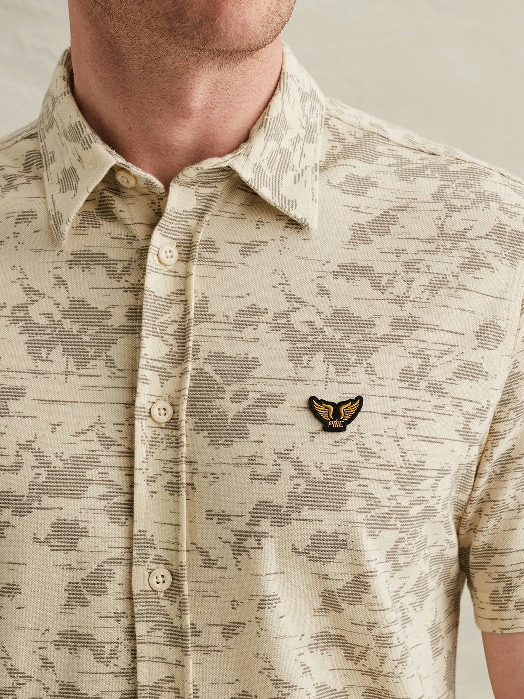 PSIS2603254-7011 Overhemd allover print beige - Castelijn mode