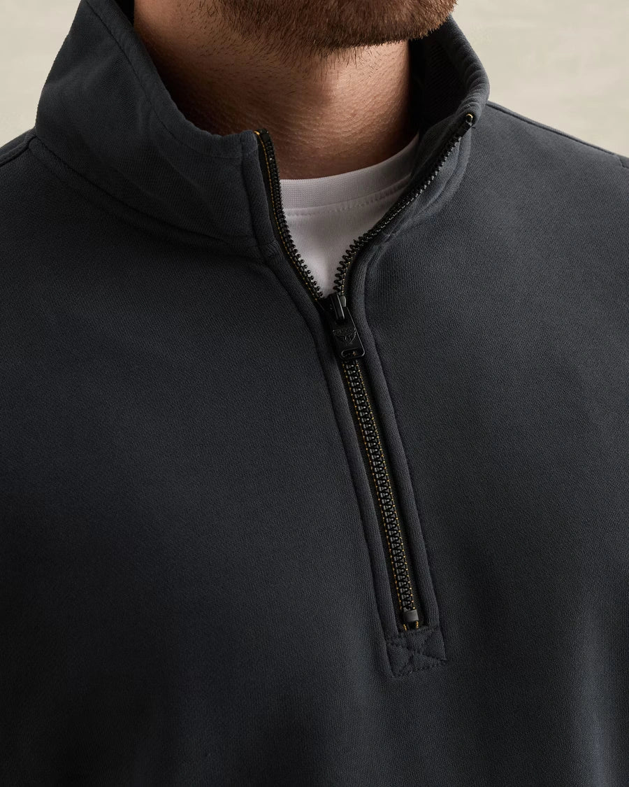 Half Zip Sweater Peached Fleece Donkerblauw