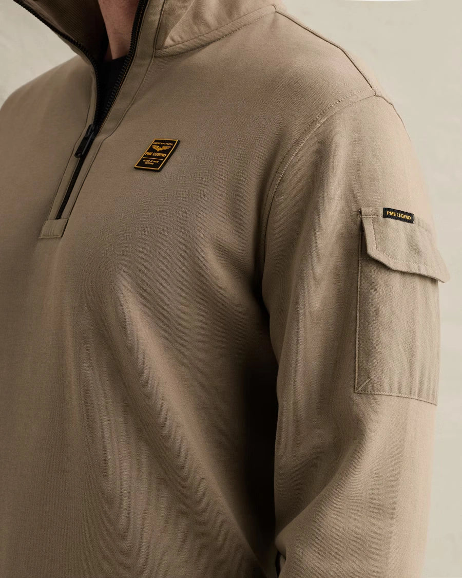 Half Zip Sweater Interlock Khaki