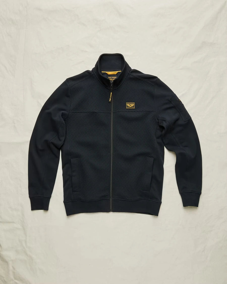Vest Rits Structuur Donkerblauw