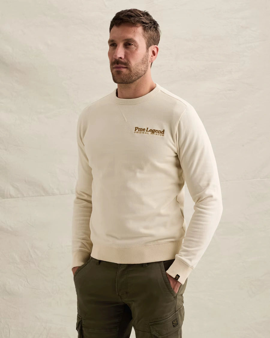 Sweater Borduring Gebroken Wit