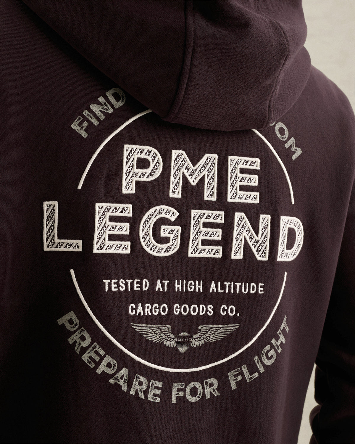 PME Legend hoodie aubergine – zijkant