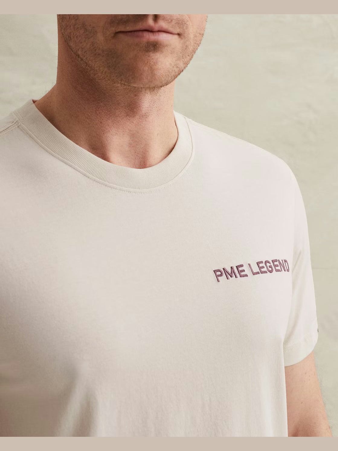 PTSS2603571-7013 T-shirt met backprint beige - Castelijn mode