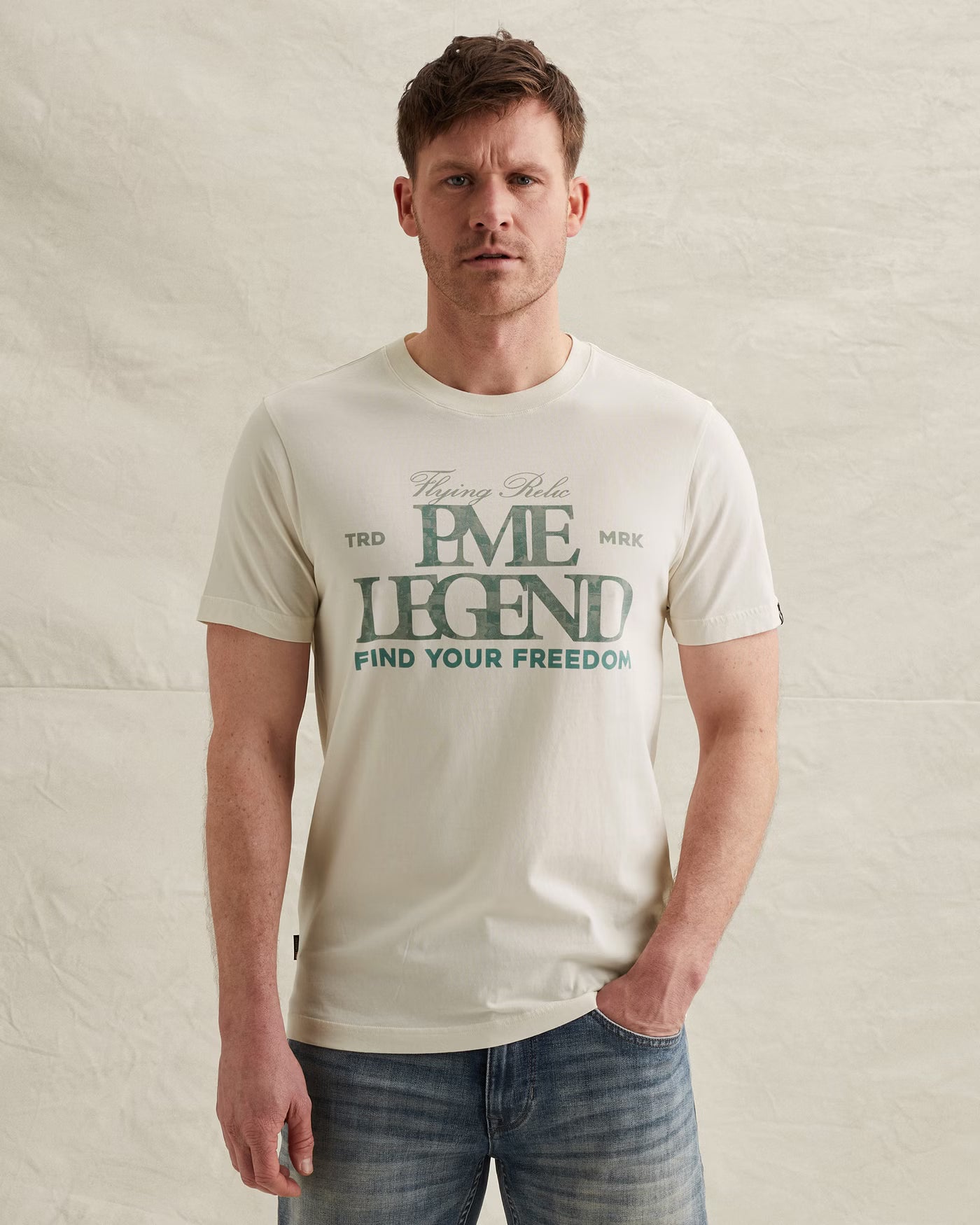 PTSS2604596-7001 T-shirt Artwork Ecru Katoen