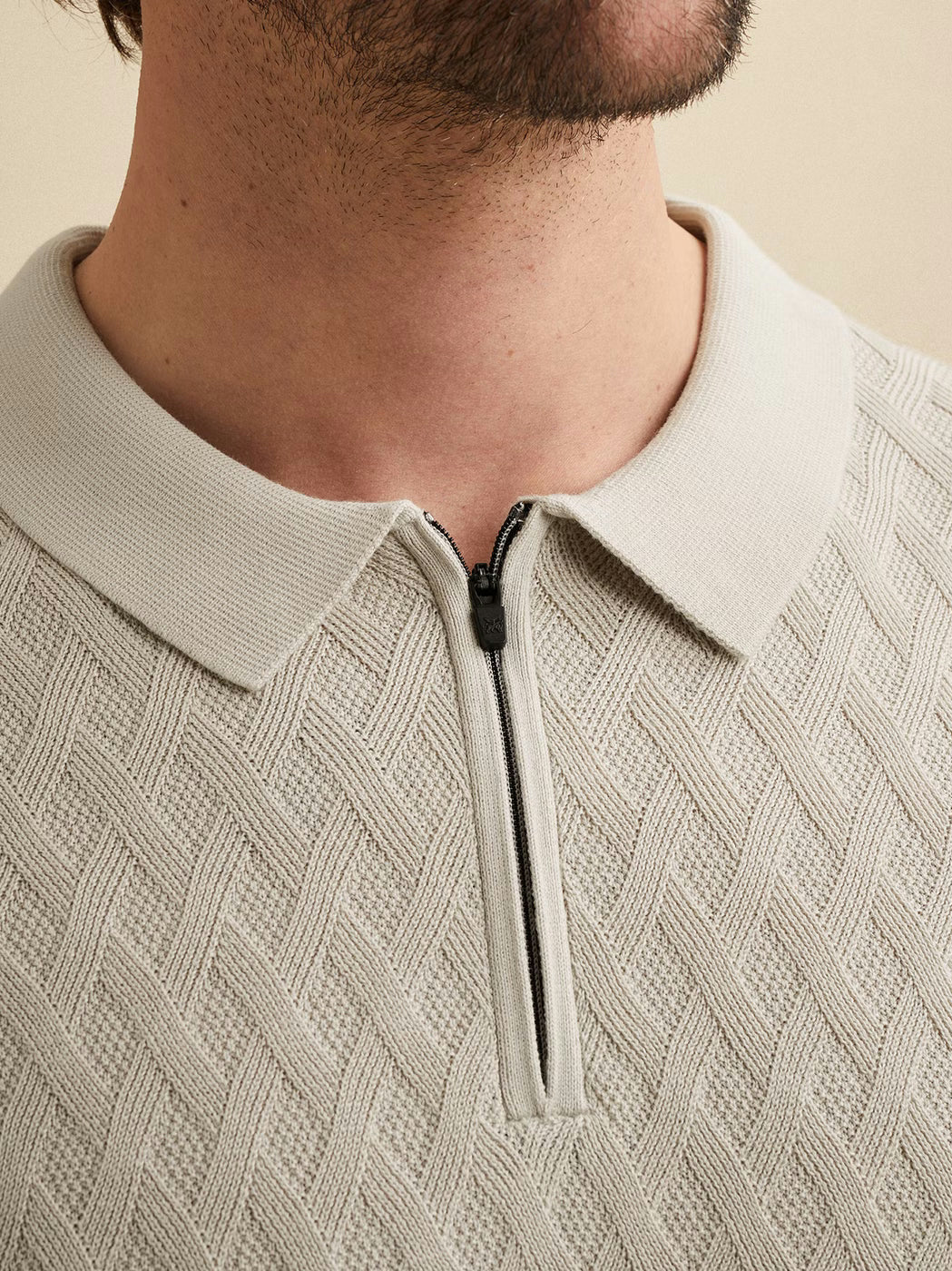 VPSS2602818-9017 Polo beige met rits