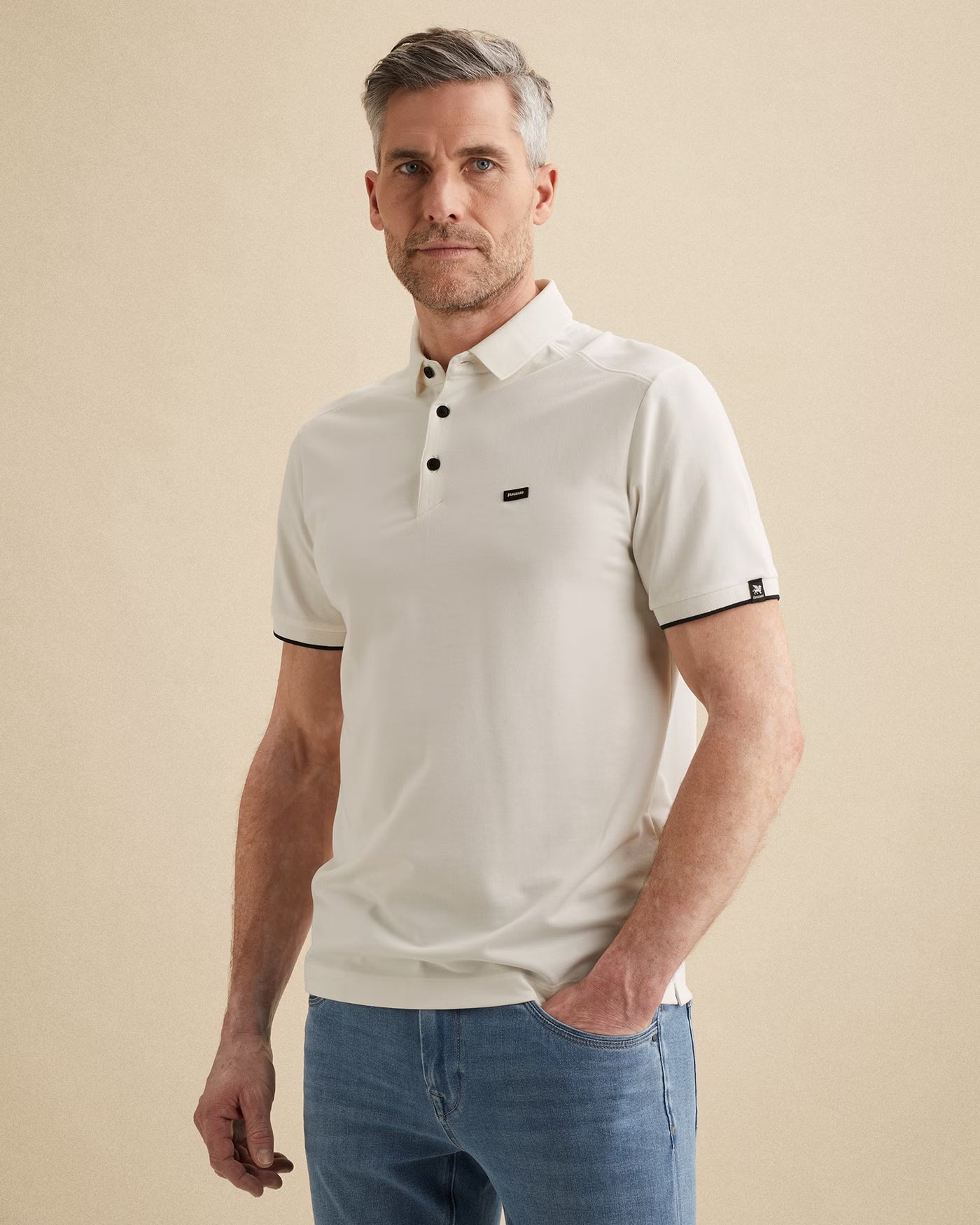 Polo Wit Comfort Stretch