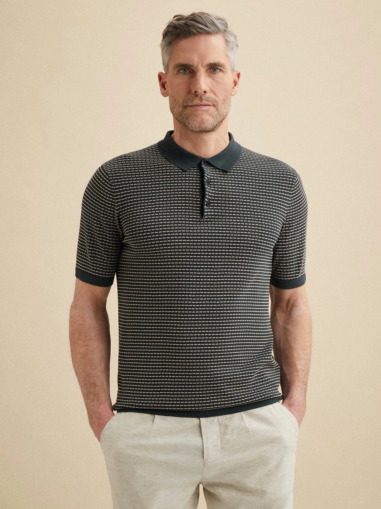 Polo Midnight Navy Fijngebreid