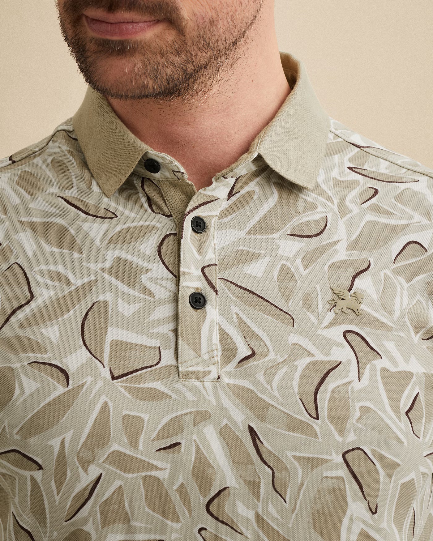 VPSS2605881-8265 Polo Print Beige Stretch