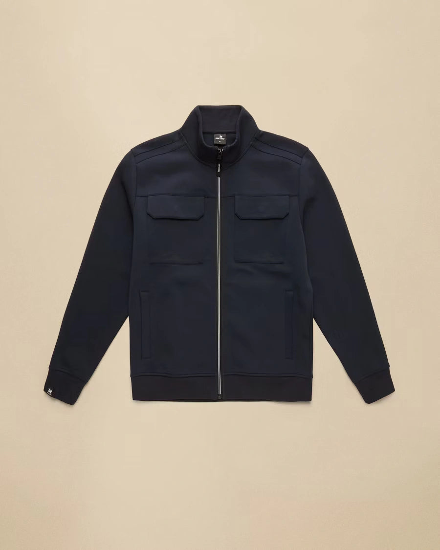 Sweat Jacket Rits Borstzakken Donkerblauw