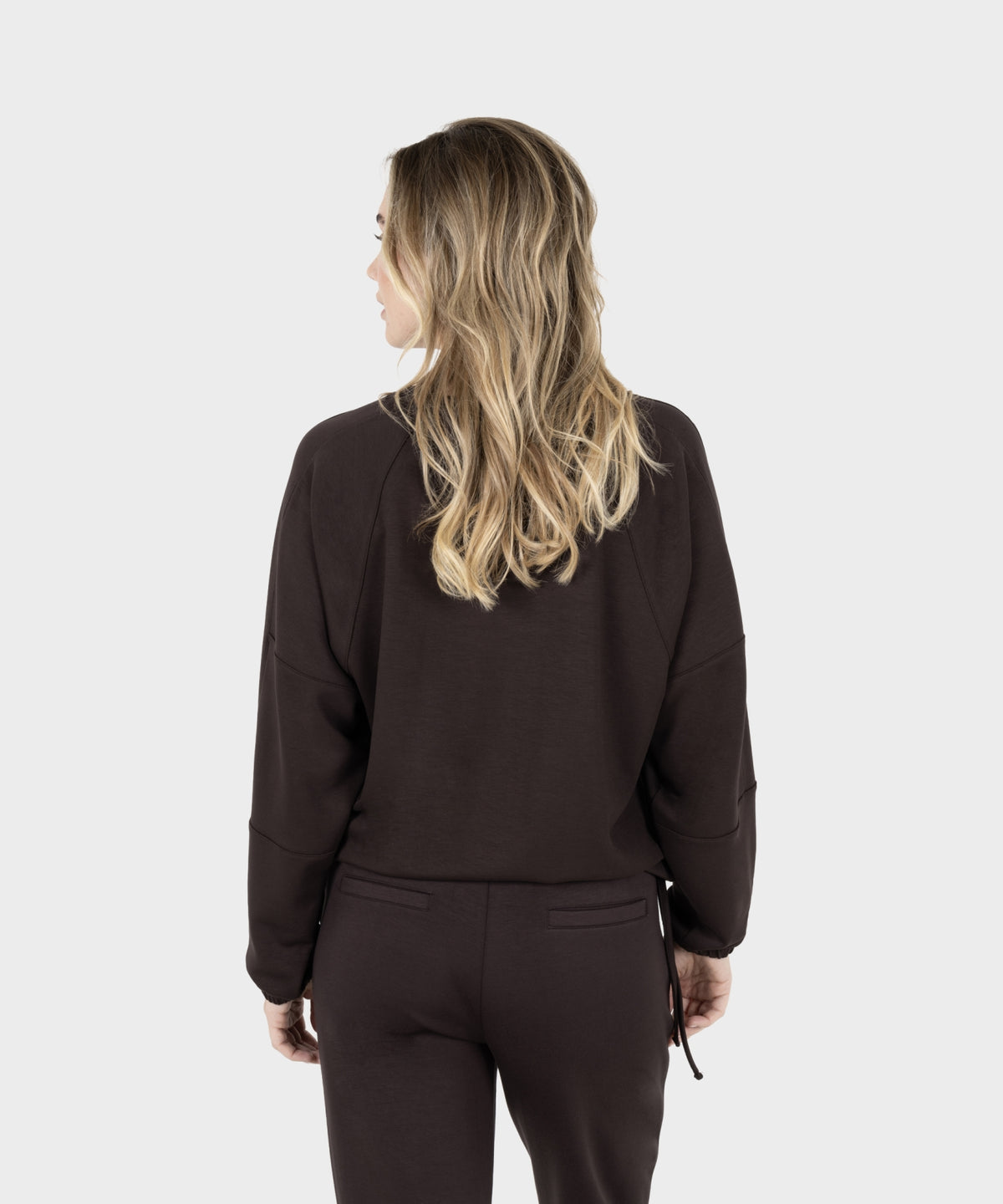 Vivian Sweater Logoprint Donkerbruin