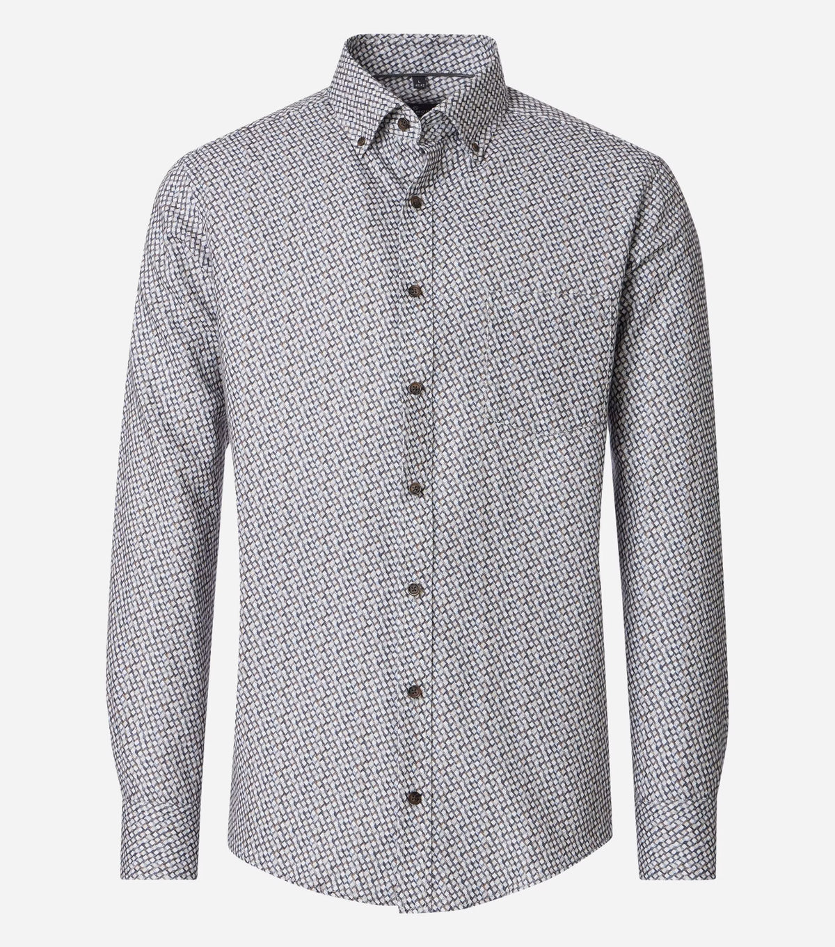 Overhemd Button Down Print Beige