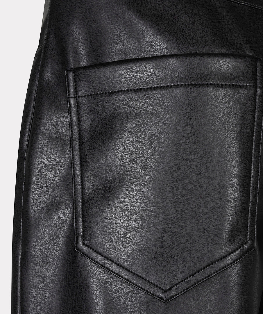 Barrel Broek Leatherlook Zwart - Castelijn mode