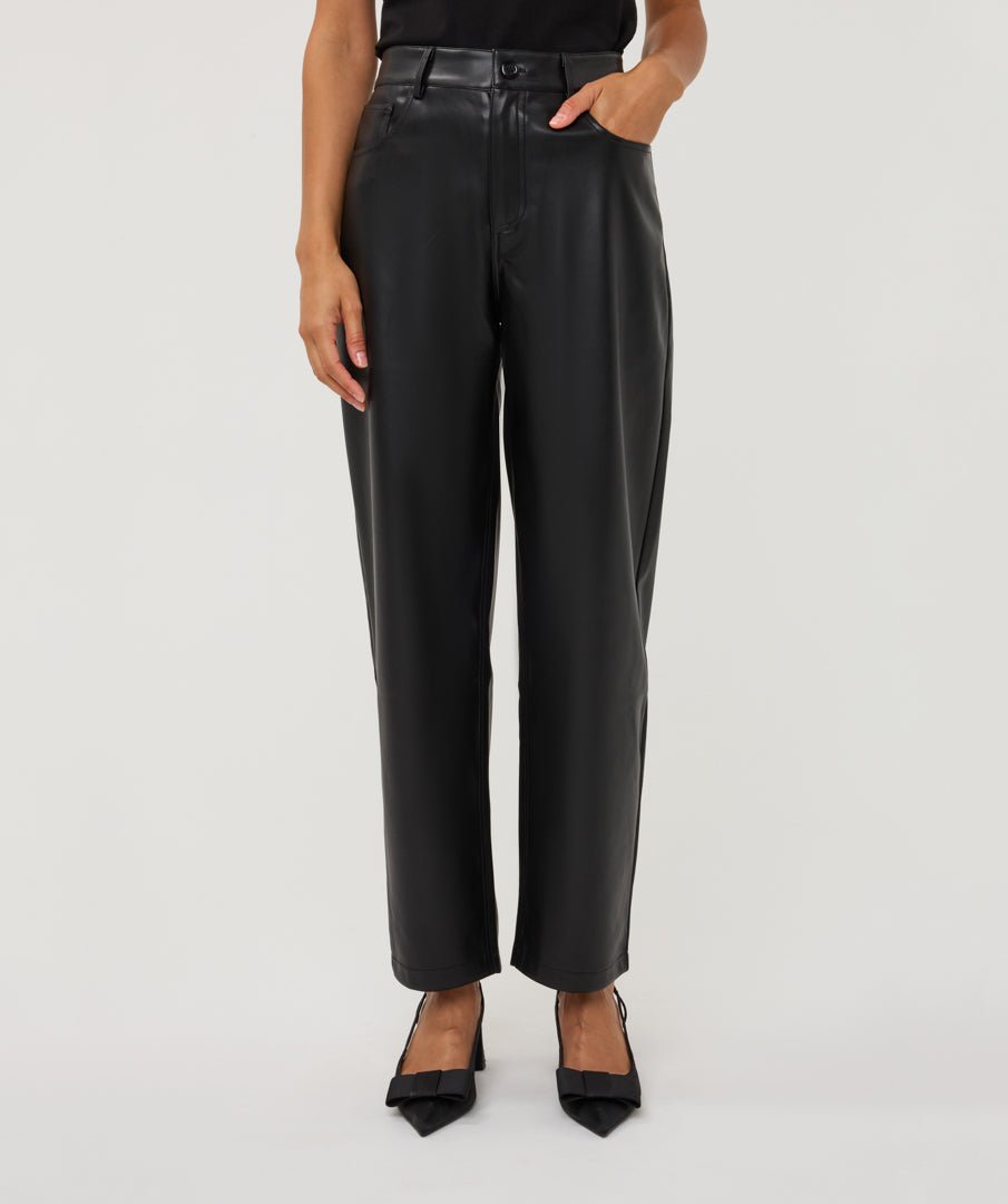 Barrel Broek Leatherlook Zwart - Castelijn mode