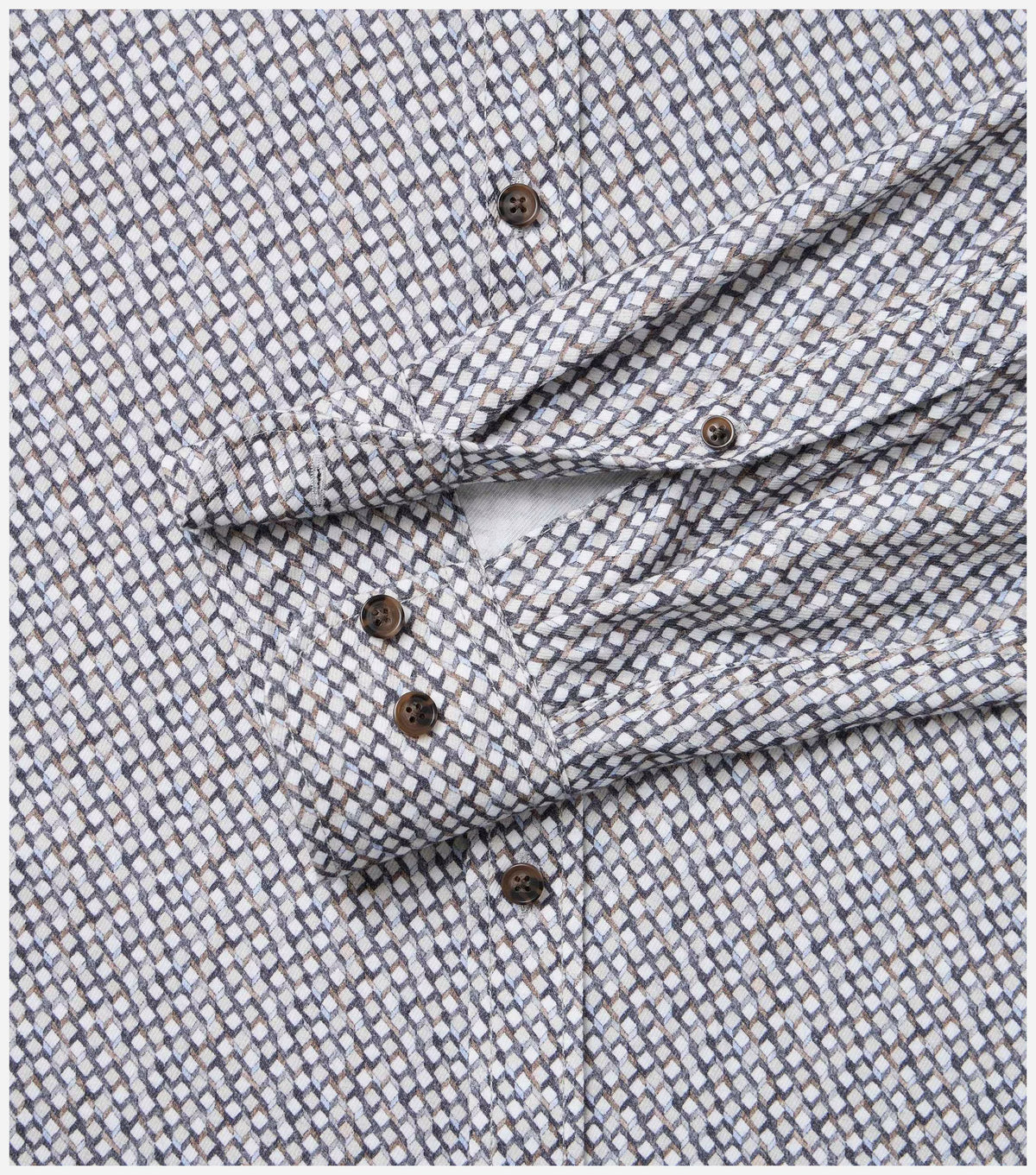 Overhemd Button Down Print Beige