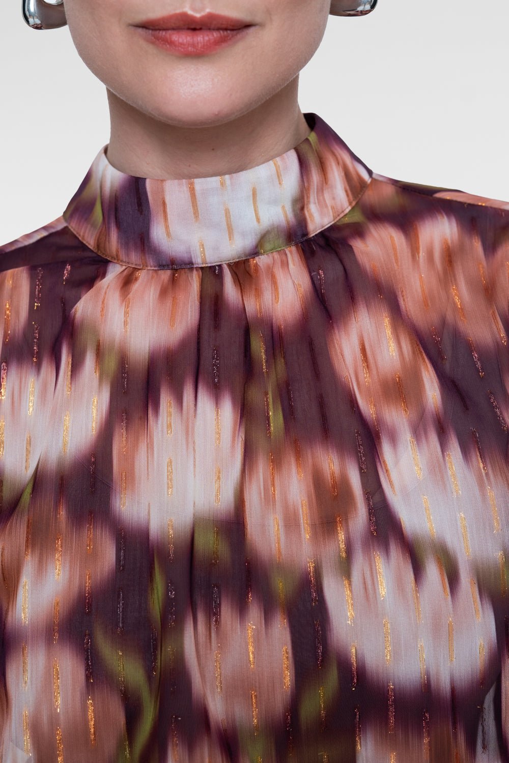Blouse Bloemenprint Cassis/Orange - Castelijn mode