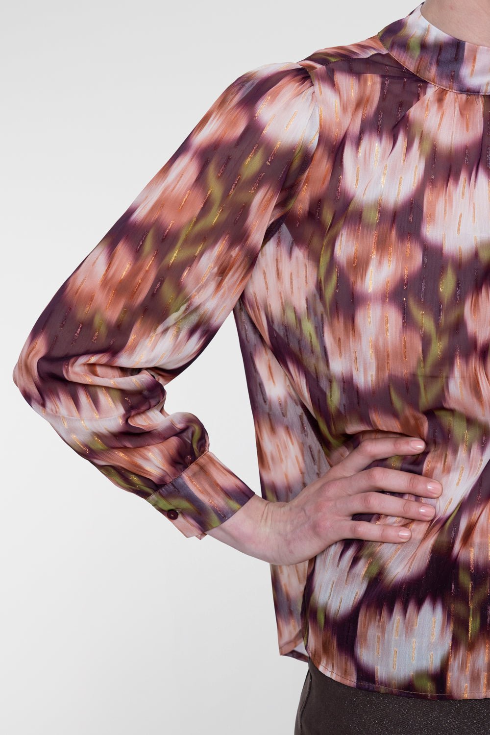 Blouse Bloemenprint Cassis/Orange - Castelijn mode