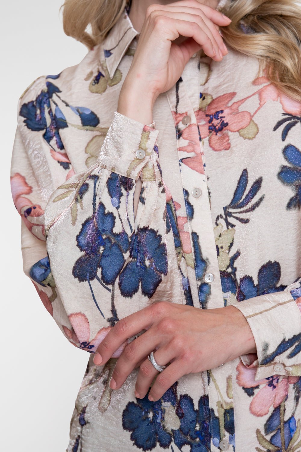 Blouse Bloemenprint Sand/Olive - Castelijn mode
