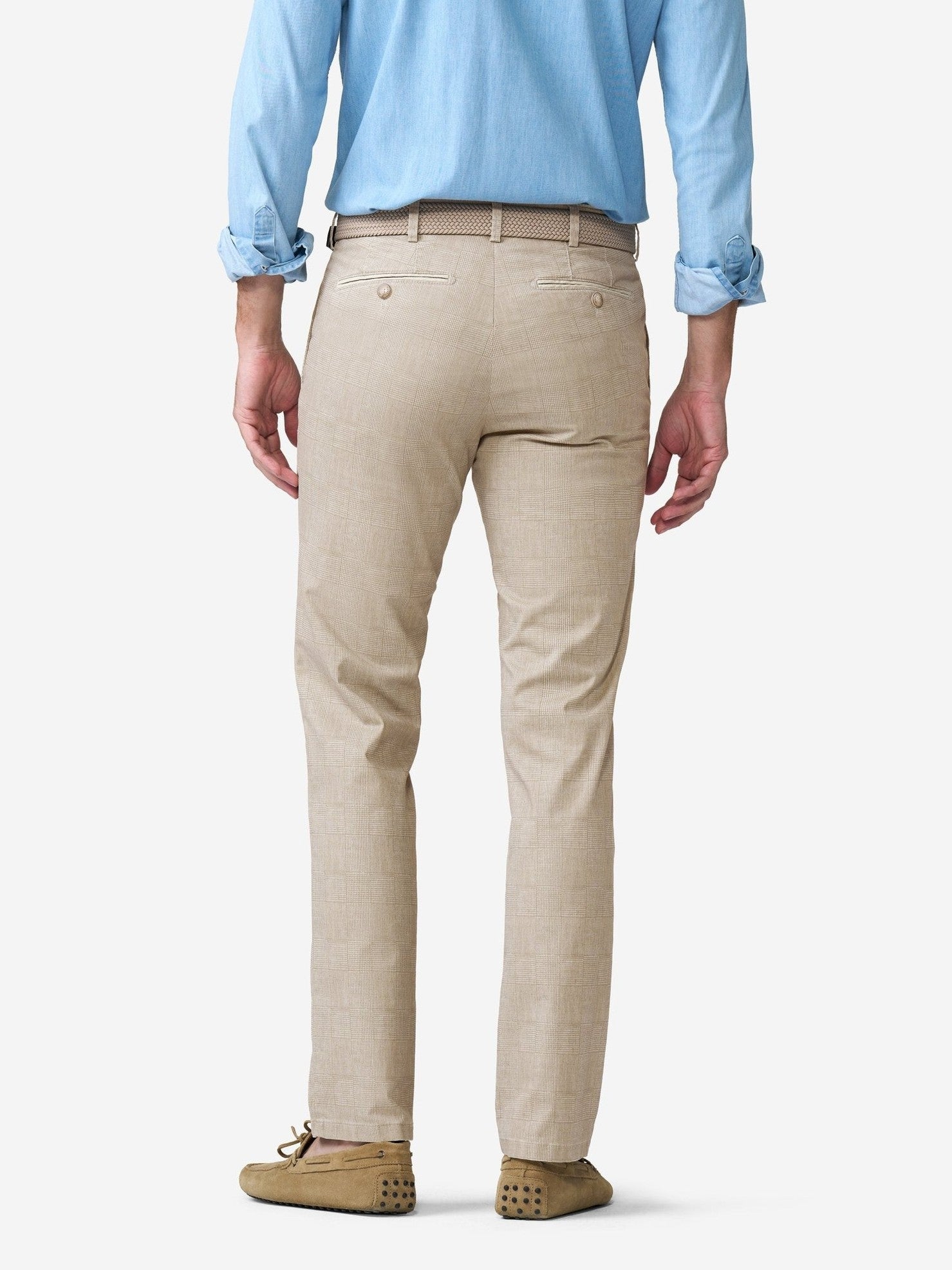 Bonn 1 - 5078 Broek Beige Ruit Stretch - Castelijn mode
