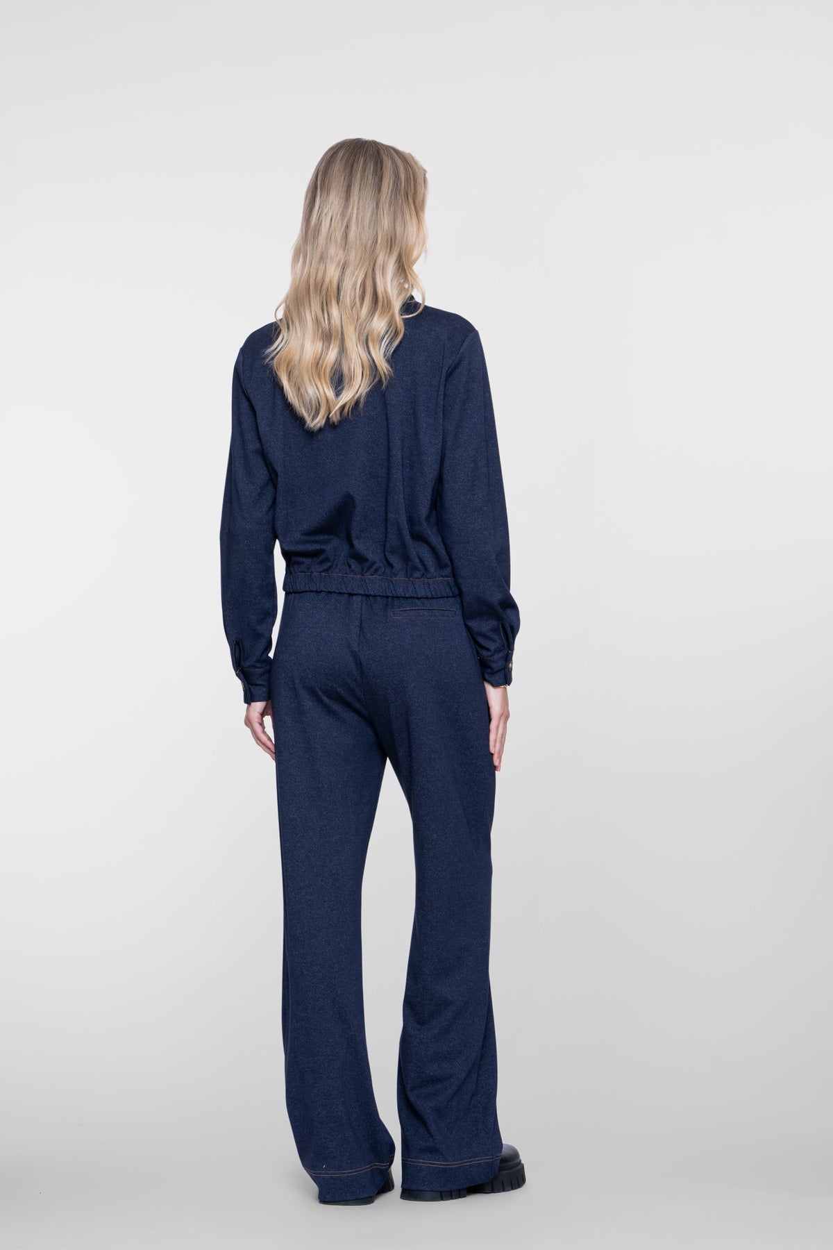Broek Denimlook Donkerblauw - Castelijn mode