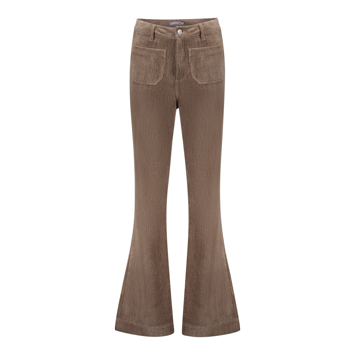 Broek Velours Flared Taupe - Castelijn mode
