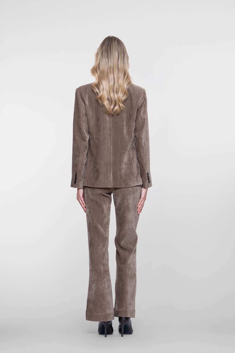 Broek Velours Flared Taupe - Castelijn mode
