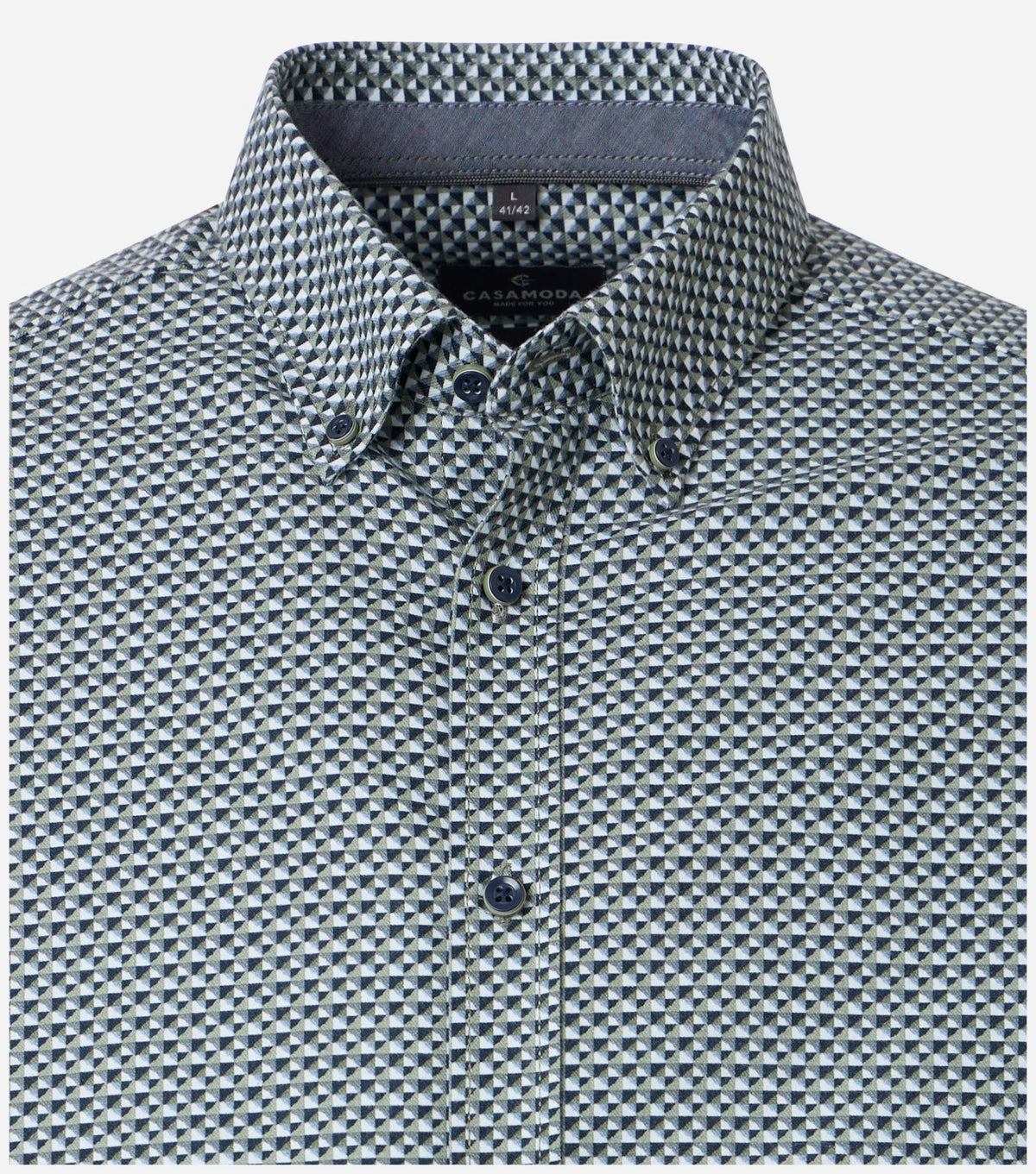 Casa Moda Overhemd Button Down Grafisch Dessin Groen - Castelijn mode