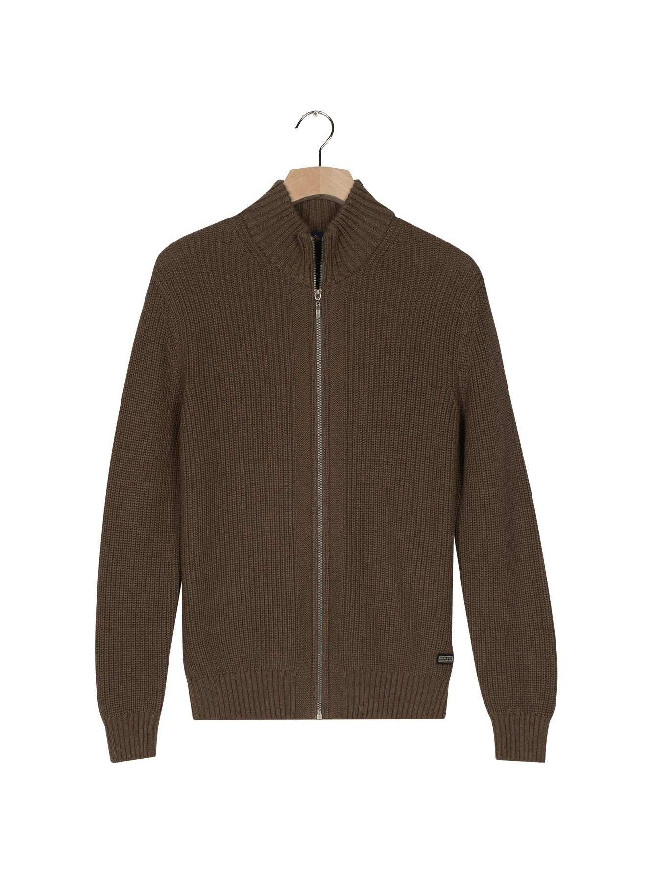 cardigan - zip - all - over - structure - knit - 875 - Castelijn mode