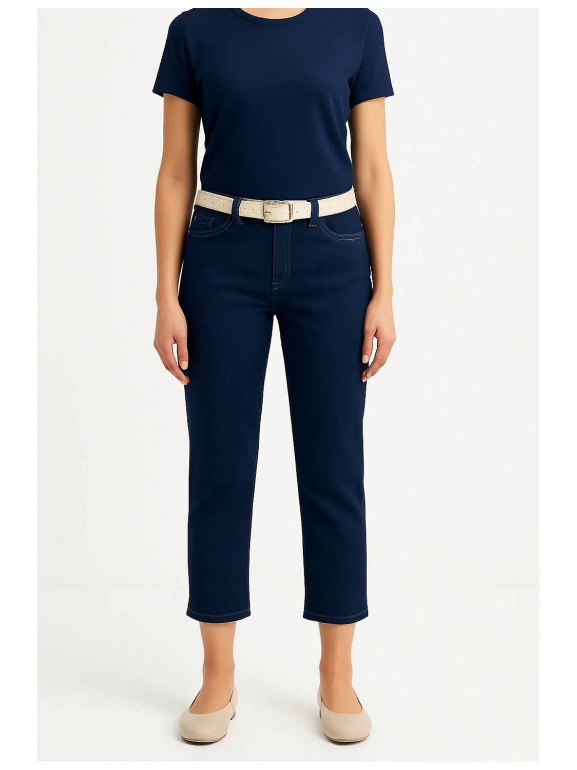 C.RO Vera Capri Damesbroek Dark Navy Comfort Stretch - Castelijn mode