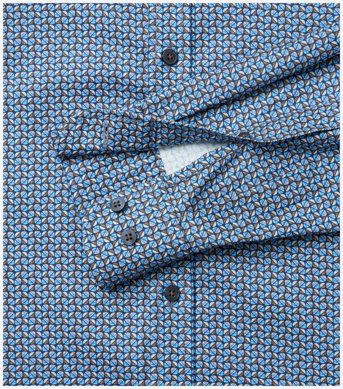 Overhemd Button Down Print Blauw
