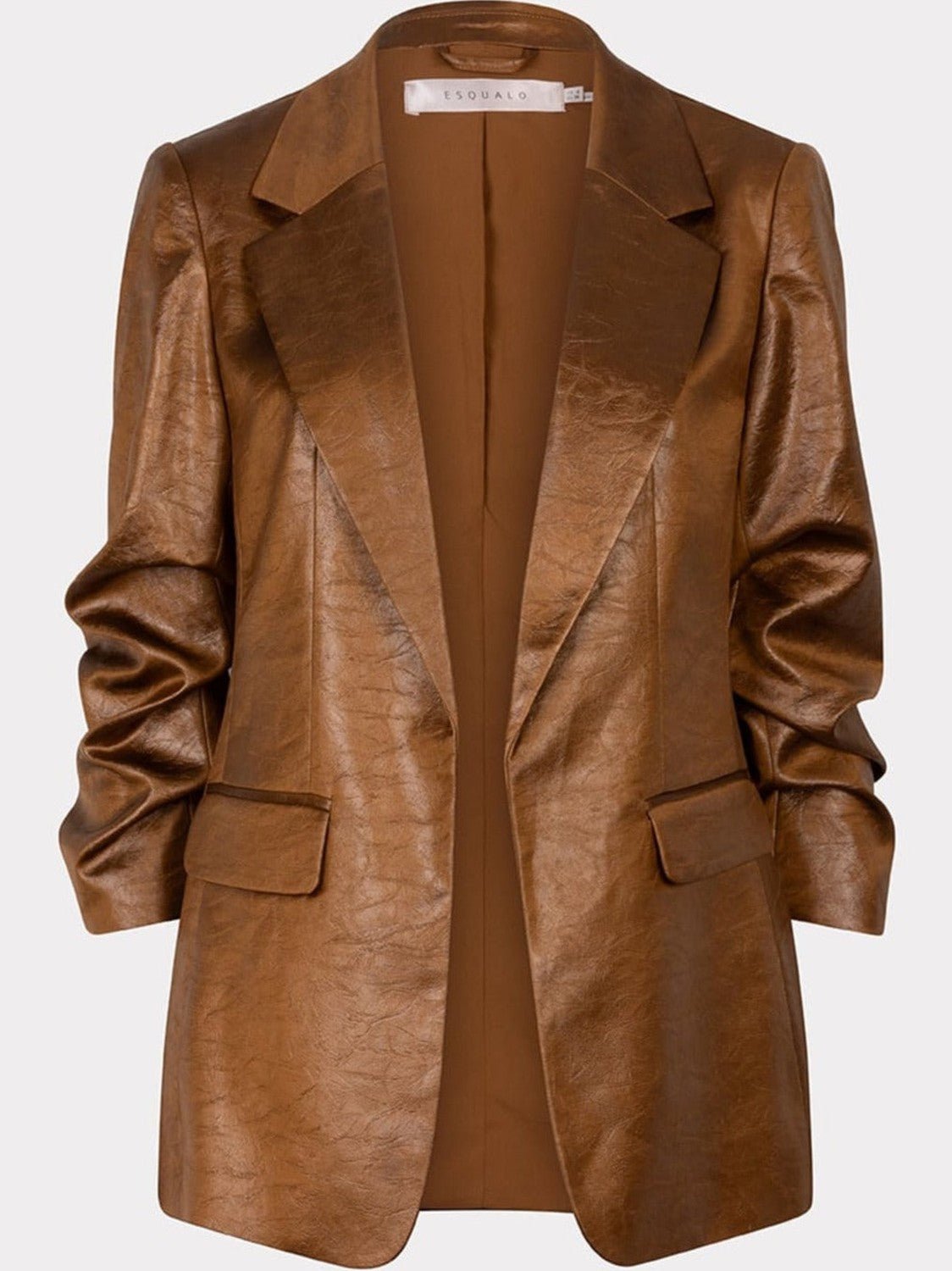 F24.10553 Blazer metallic crinkle Brandy - Castelijn mode