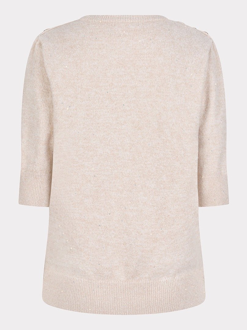 F25.27513 Sweater sequins s/slve gathering - Castelijn mode