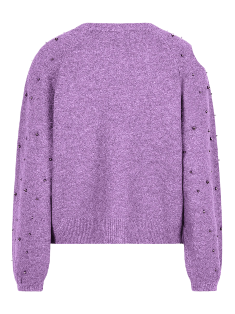 F25.27523 579 Sweater raglan pearls light violet - Castelijn mode