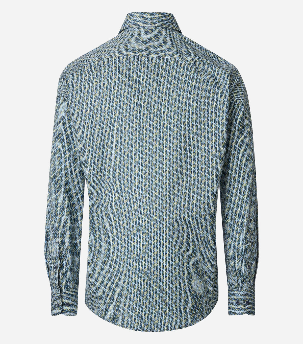 Casa Moda Overhemd Button Down Mozaïekprint Groen - Castelijn mode