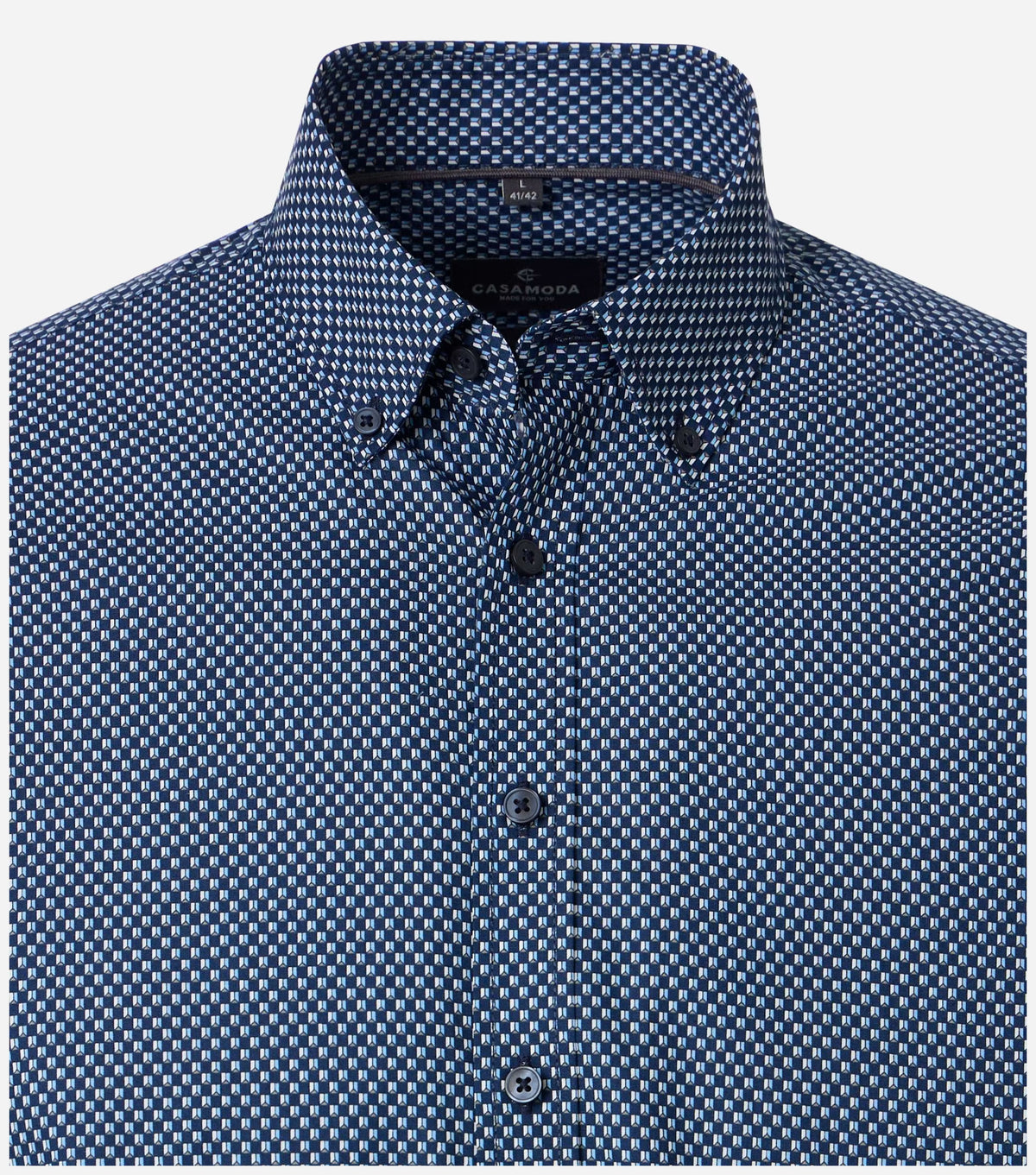 Casa Moda Overhemd Button Down Minidessin Donkerblauw - Castelijn mode