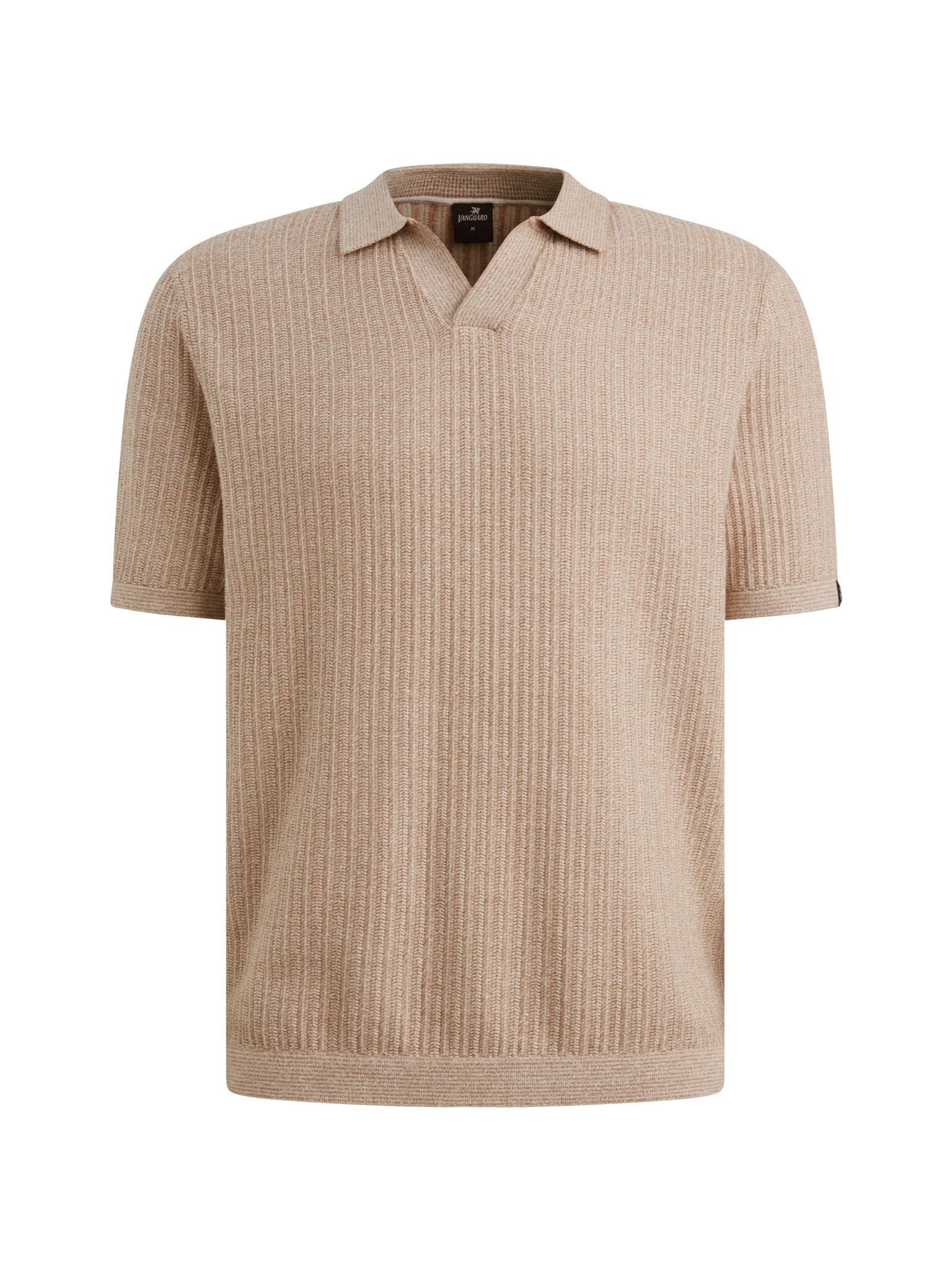 Gebreide Polo Korte Mouw Beige Bruin - Castelijn mode