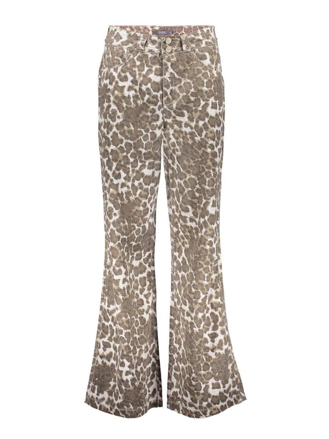 Geisha Wide Jeans Sand Leopard - Castelijn mode
