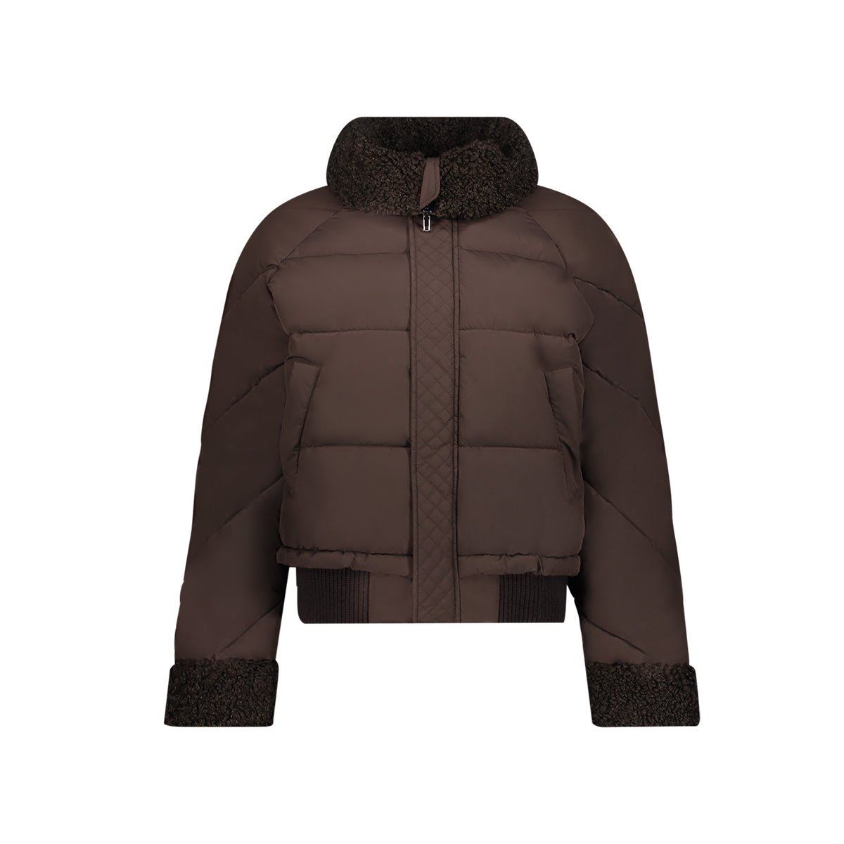 Gewatteerd Jack Teddykraag Dark Brown - Castelijn mode
