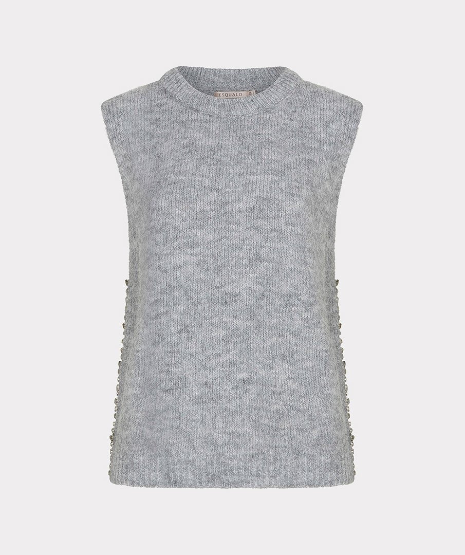 Gilet Strass Lichtgrijs - Castelijn mode