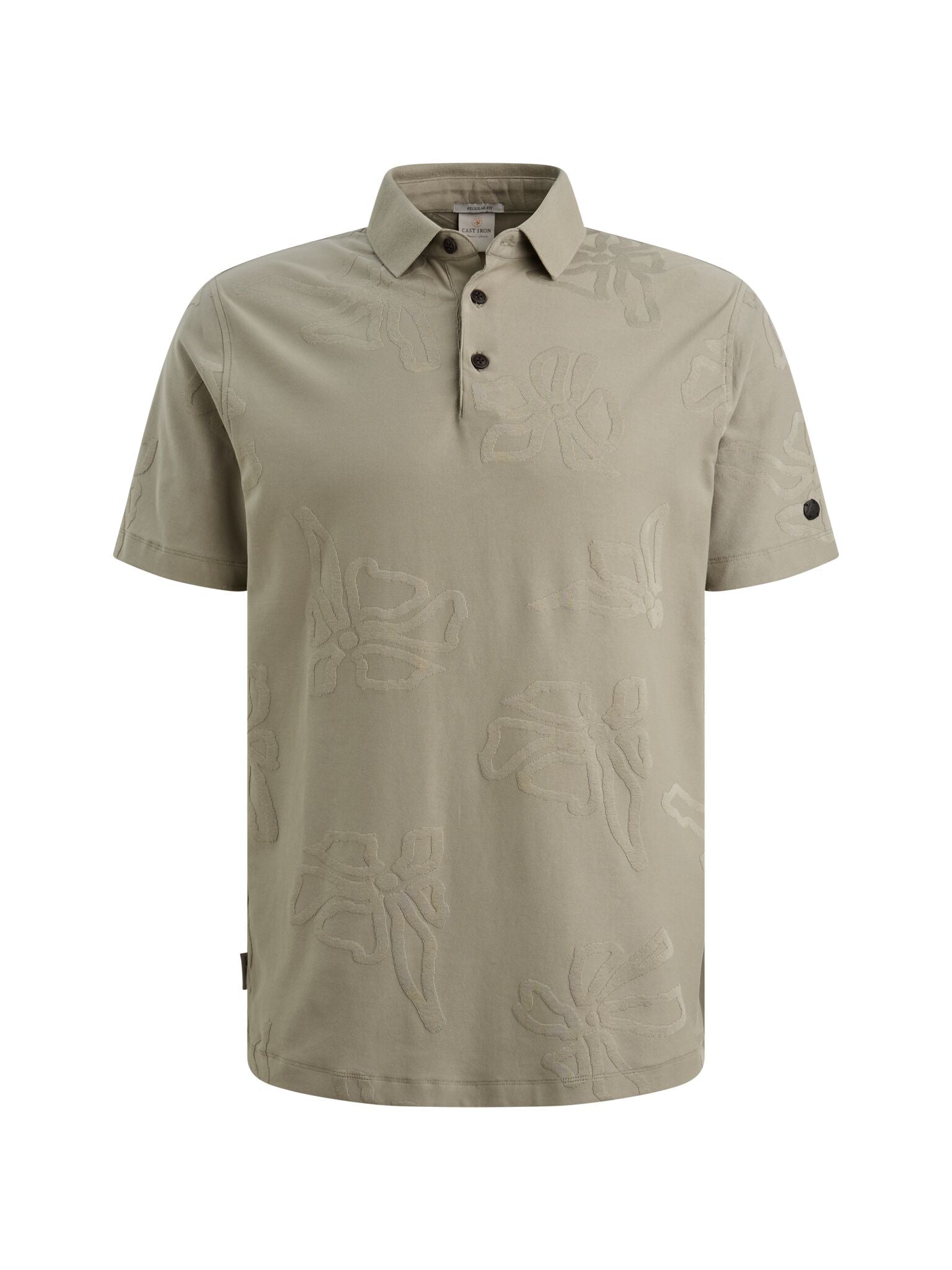 Groene polo met jacquard patroon Vetiver - Castelijn mode