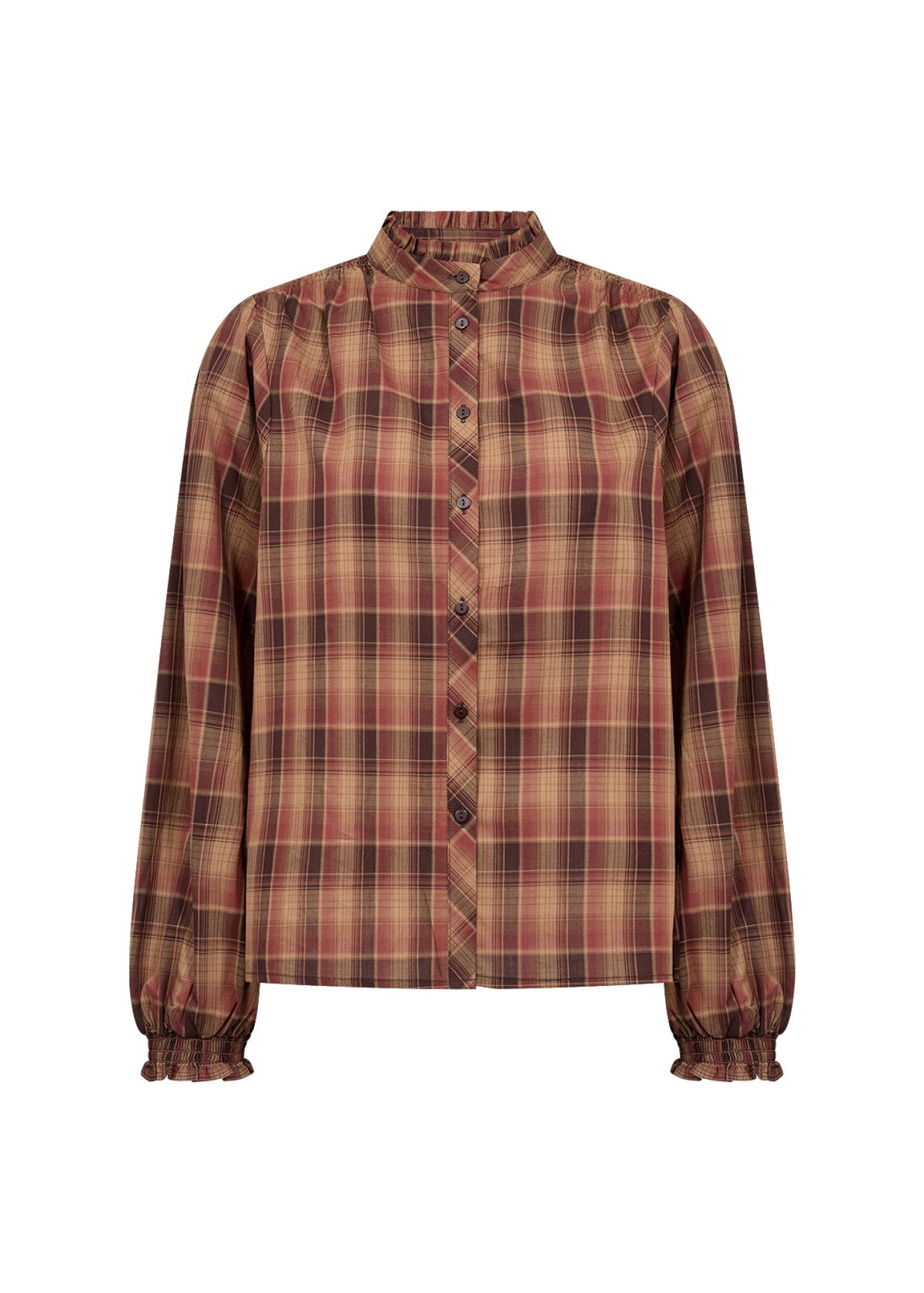 Halema Blouse Ruit Bruin - Castelijn mode