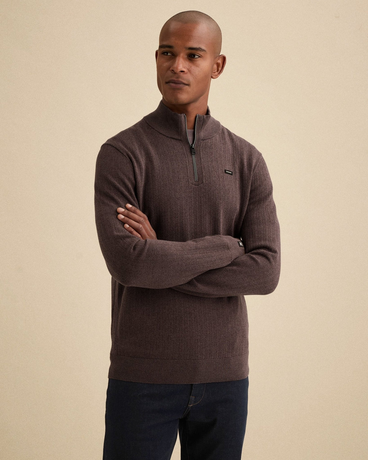 Half Zip Trui Aubergine - Castelijn mode