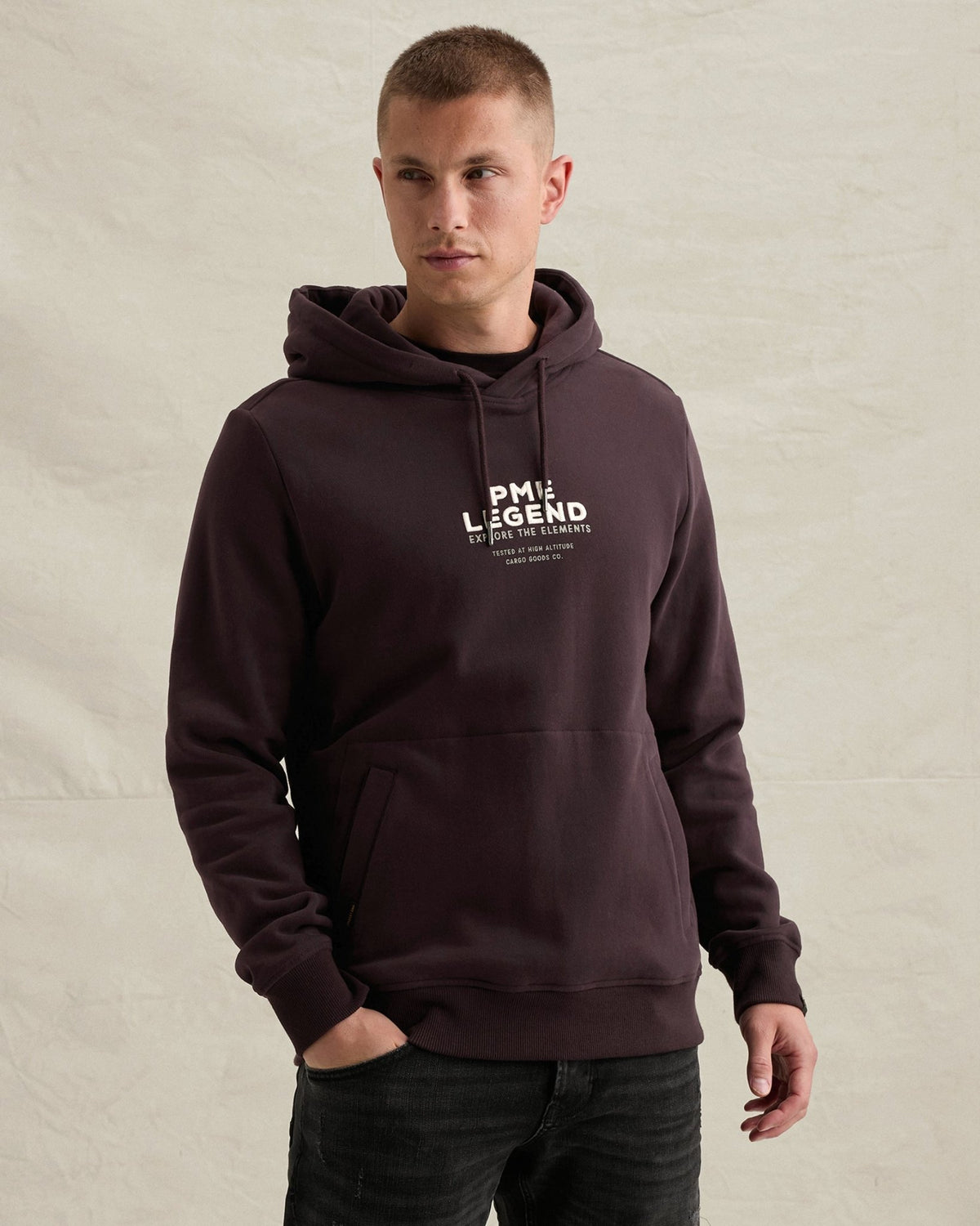 Hoodie Backprint Aubergine - Castelijn mode