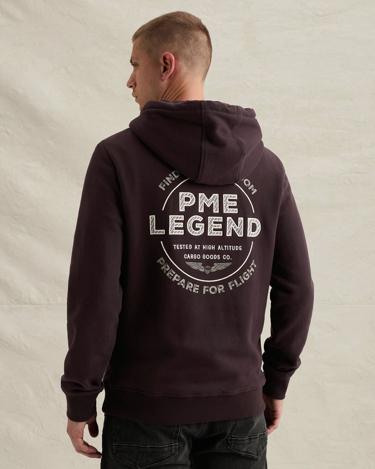 Hoodie Backprint Aubergine - Castelijn mode