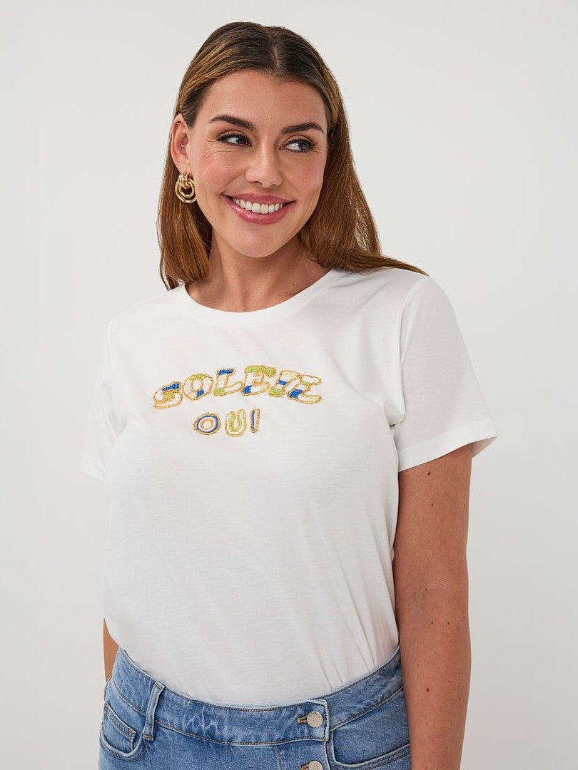 HS26.05200 T-shirt Soleil Off White - Castelijn mode