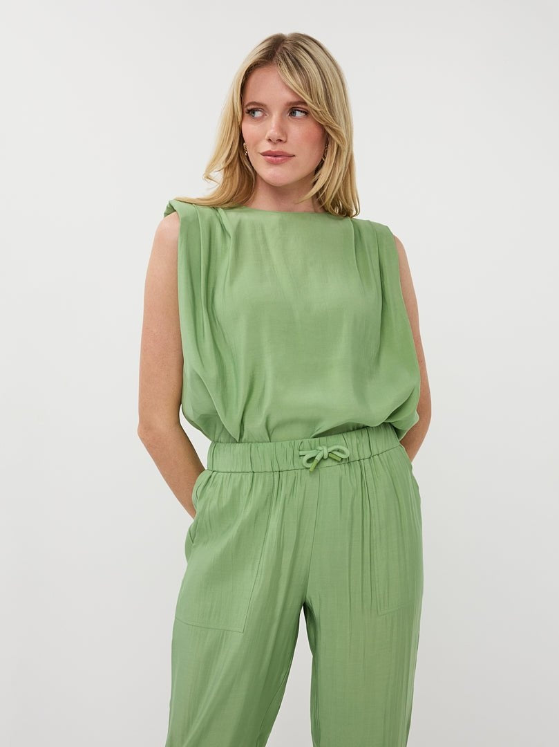 HS26.05212 Top Groen Licht Structuur - Castelijn mode