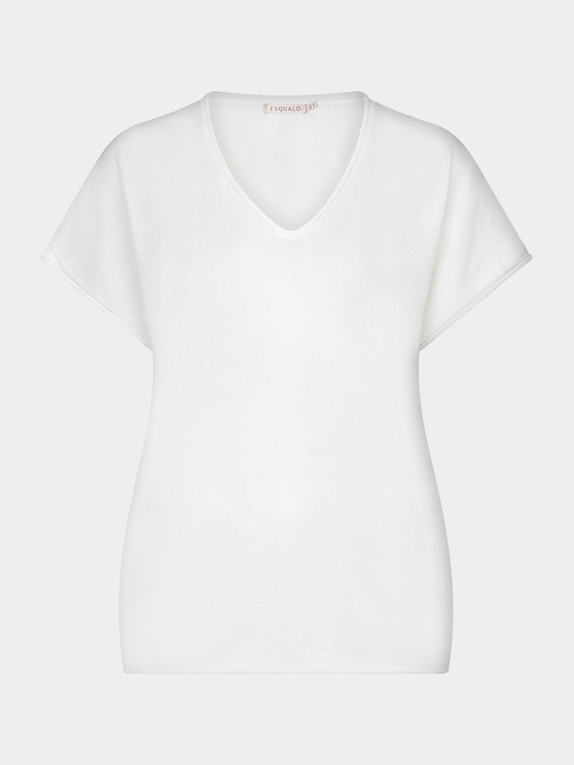 HS26.07210 Top Knit V - Hals Off White - Castelijn mode