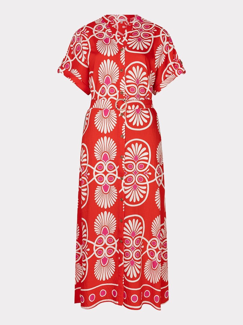 HS26.10202 Jurk Lang Print Viscose - Castelijn mode