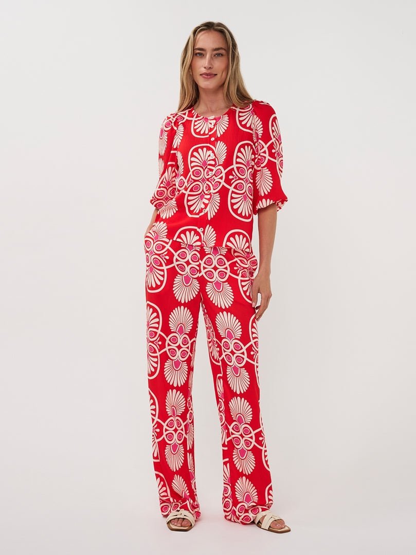 HS26.10204 Broek Wide Leg Print - Castelijn mode