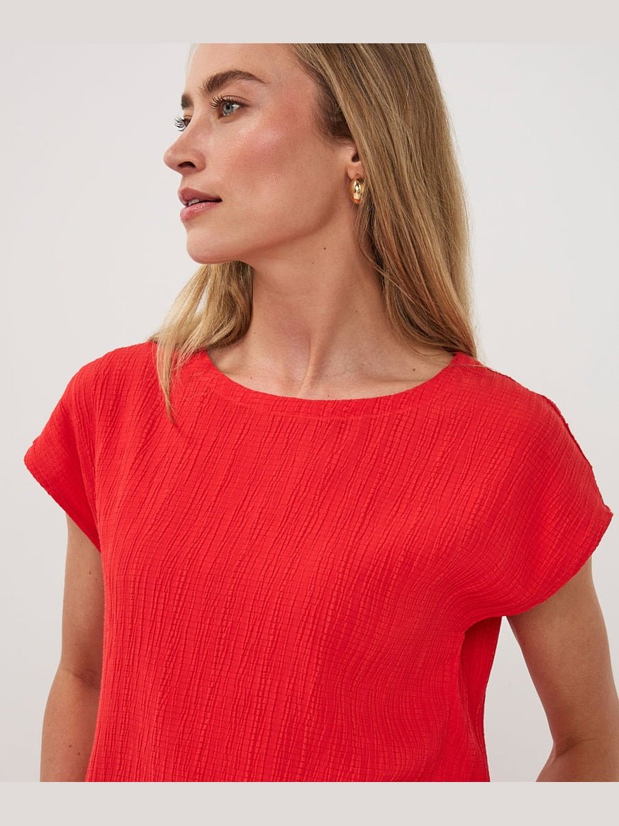 HS26.10234 Top Rood Crinkle - Castelijn mode