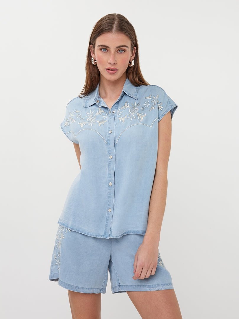 HS26.28242 Blouse Denimlook Tencel - Castelijn mode
